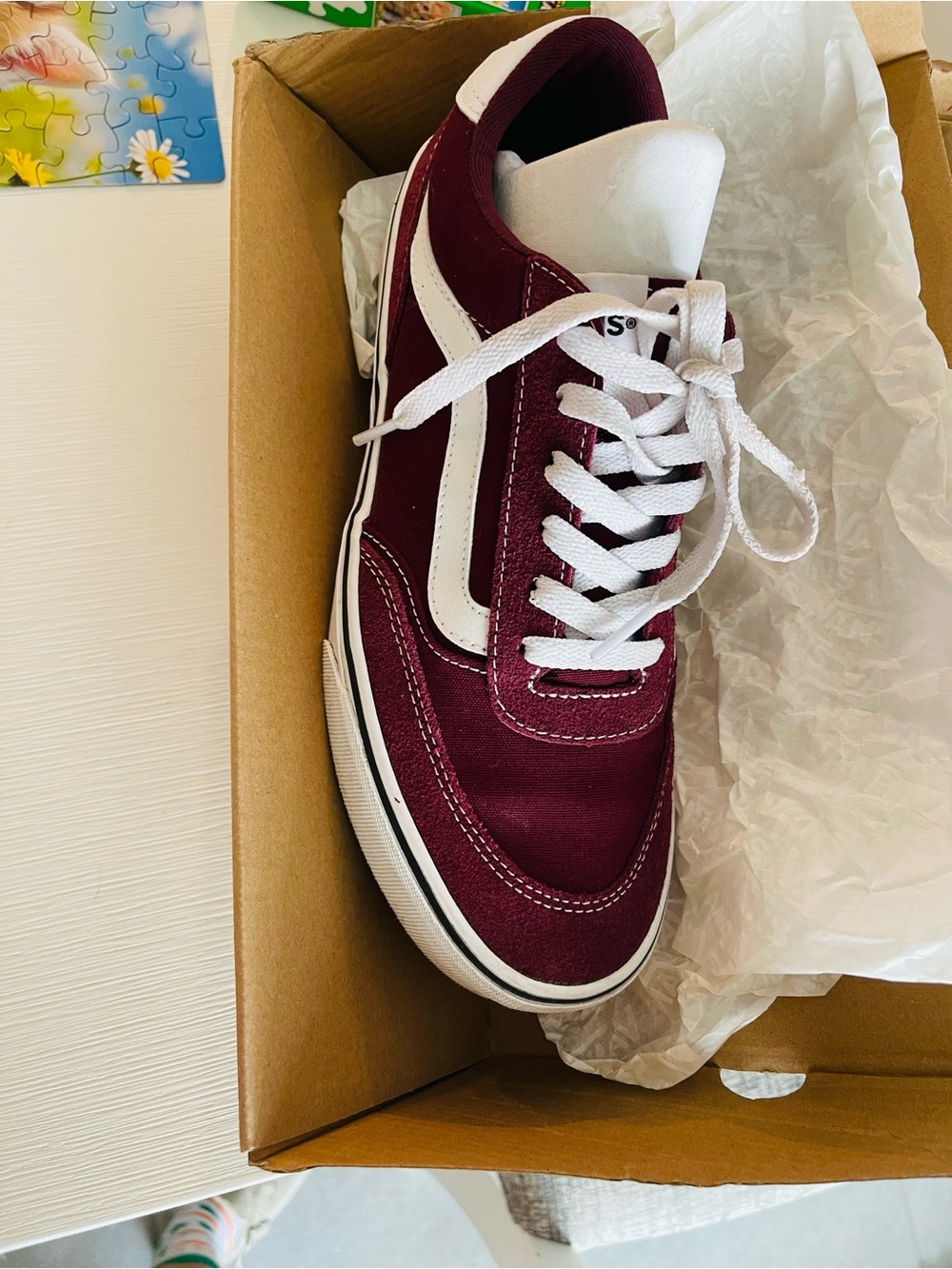 Vans Port Royale Canvas Sneaker in Deep Red and White